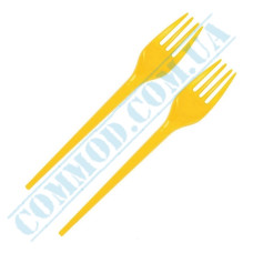 Plastic yellow forks | 160mm | 100 pieces per pack