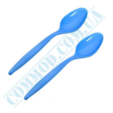 Plastic blue spoons | 160mm | 100 pieces per pack