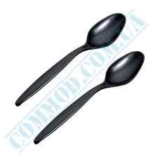 Black plastic spoons 16cm 100 pieces