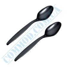 Black plastic spoons 16cm 100 pieces