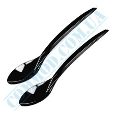 Bittner black plastic spoons 18cm 100 pieces