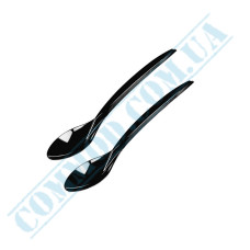 Bittner black plastic teaspoons 13cm 100 pieces
