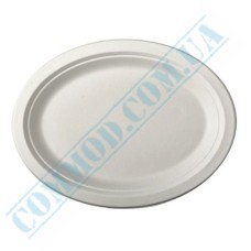 Sugarcane white oval plates 26x19cm 140 pieces