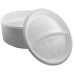2 compartments round white plates 20cm 100 pieces