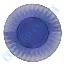 Blue glass look plastic plates 20.5cm 10 pieces