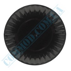 Black glass look plastic plates 20.5cm 10 pieces
