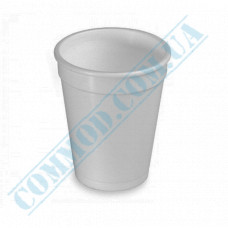 Foamed polystyrene cups | 240ml | white | d=80mm h=102mm | for hot drinks | 45 pieces per pack