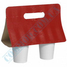 Carrying cases for 2 cups | cardboard | red | 25 pieces per pack