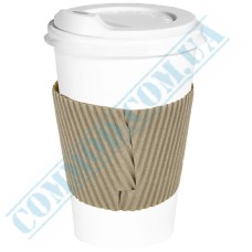 Paper kraft 250-400ml cups covers with a lock 100 pieces