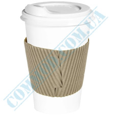 Paper kraft 250-400ml cups covers with a lock 100 pieces