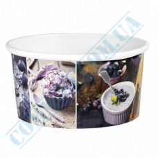Ice Cream Cups | 280ml | d=106mm h=56mm | paper | patterned Berries | 50 pieces per pack