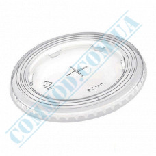 Flat lids | APET | d=95mm | with hole | transparent | Huhtamaki | 100 pieces per pack