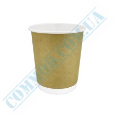 Kraft double wall paper cups 250ml 30 pieces