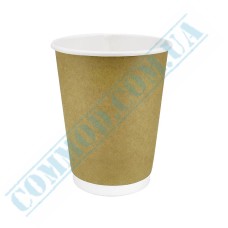 Kraft double wall paper cups 400ml 25 pieces