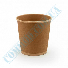 Paper cups 180ml | d=71mm | Double wall | Craft | 70 pieces per pack