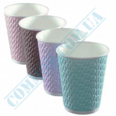 Paper cups 250ml | d=80mm | Rippled | Coffee Beans | Huhtamaki | 37 pieces per package