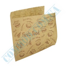 Бумажные пакеты уголки для бургеров 140x140мм Fast Food крафт (45) 500 штук