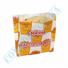 Fat-resistant paper bags for French fries | 70g/m2 | 105*100*50mm | art. 1884 | 1000 pieces per pack
