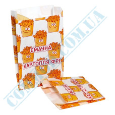 Fat-resistant paper bags for French fries | 70g/m2 | 160*100*50mm | art. 256 | 1000 pieces per pack