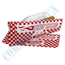 Бумажные пакеты уголки для хот догов Hot Dog клетка 200x85мм (248) 500 штук