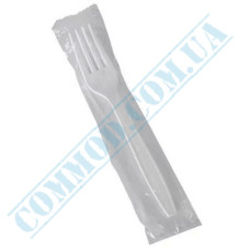 Вилка белая 17см в индивидуальной упаковке 100 штук