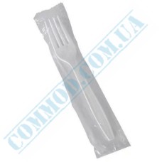 Вилка белая 17см в индивидуальной упаковке 100 штук Вилка белая 17см в индивидуальной упаковке 100 штук