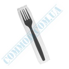 Individually wrapped black forks 16cm 100 pieces