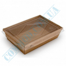 Paper containers | 1200ml | 200*138*50mm | Craft | with lid | for hot and cold food | 50 pieces per pack