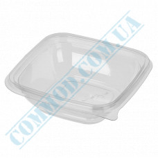 Plastic containers | 250ml | 126*126*38mm | transparent | with lid | for hot meals | 50 pieces per pack