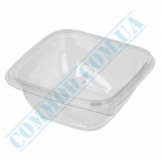 Plastic containers | 375ml | 126*126*51mm | transparent | with lid | for hot meals | 50 pieces per pack