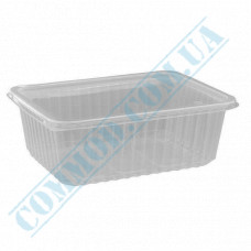 Plastic containers | 750ml | 179*132*46mm | transparent | with lid | for hot meals | 50 pieces per pack