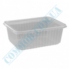 Plastic containers | 1000ml | 179*132*64mm | transparent | with lid | for hot meals | 50 pieces per pack