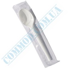 Individually wrapped white spoons 16cm 100 pieces