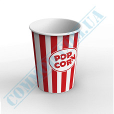 Paper containers | 1000ml | d=115mm h=155mm | for popcorn | round | 50 pieces per pack