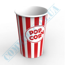 Paper containers | 1500ml | d=120mm h=180mm | for popcorn | round | 50 pieces per pack