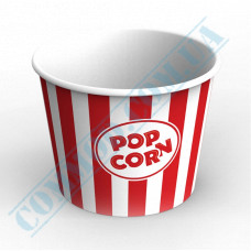 Paper containers | 2500ml | d=166mm h=143mm | for popcorn | round | 50 pieces per pack