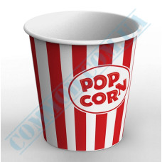 Paper containers | 4000ml | d=178mm h=200mm | for popcorn | round | 25 pieces per pack