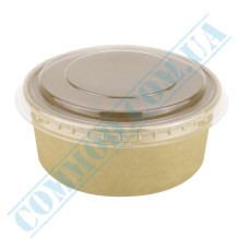 Kraft salad bowl 500ml with lid 50 pieces