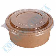 Paper containers 550ml | d=142mm h=53mm | Craft | with lid | for hot and cold foods | 50 pieces per pack