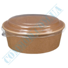 Paper containers | 1000ml | d=150mm h=80mm | Craft | with lid | for hot and cold foods | 50 pieces per pack