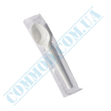 Individually wrapped white teaspoons 13cm 100 pieces