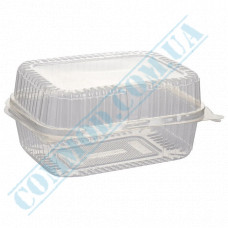 Plastic containers | 1350ml | 130*170*78mm | transparent | with lid | for cold food | 100 pieces per pack