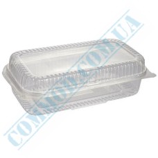 Food clear plastic container 1600ml with lid 100 pieces