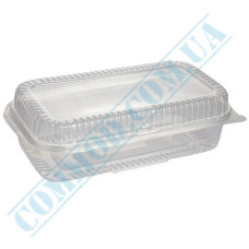 Plastic containers | 1600ml | 130*230*68mm | transparent | with lid | for cold food| 100 pieces per pack