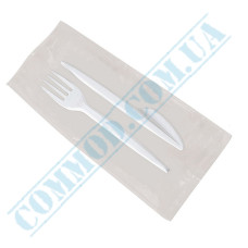 Set | Fork and Knife individually wrapped | white | 100 sets