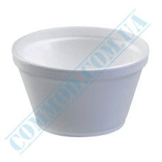 Styrofoam containers | 330ml | d=113mm h=65mm | white | without cover | for hot meals | 25 pieces per pack