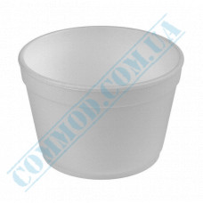 Styrofoam containers | 500ml | d=115mm h=77mm | white | without cover | for hot meals | 50 pieces per pack