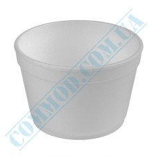 Styrofoam containers | 500ml | d=115mm h=77mm | white | without cover | for hot meals | 25 pieces per pack