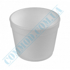 Styrofoam containers | 680ml | d=115mm h=108mm | white | without cover | for hot meals | 50 pieces per pack