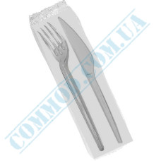 Набор прозрачных вилка и нож 100 штук